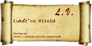 Lukács Vitold névjegykártya
